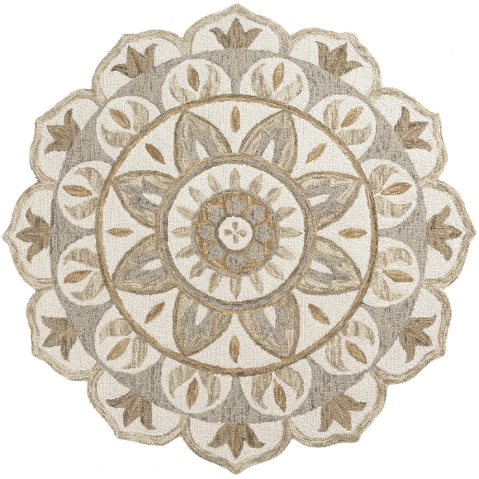 Rugs Town Ivory DAZZL 4ft. x 4ft. Round Rug