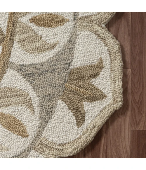 LR Home Dazzle Ivory DAZZL 5ft. x 5ft. Round Rug