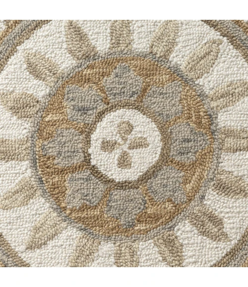 LR Home Dazzle Ivory DAZZL 5ft. x 5ft. Round Rug