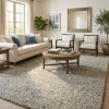 Rugs Town 82605 Ivory Teal 7ft.9in. x 9ft.9in. Rect. Rug