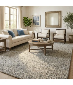 Rugs Town 82605 Ivory Teal 7ft.9in. x 9ft.9in. Rect. Rug