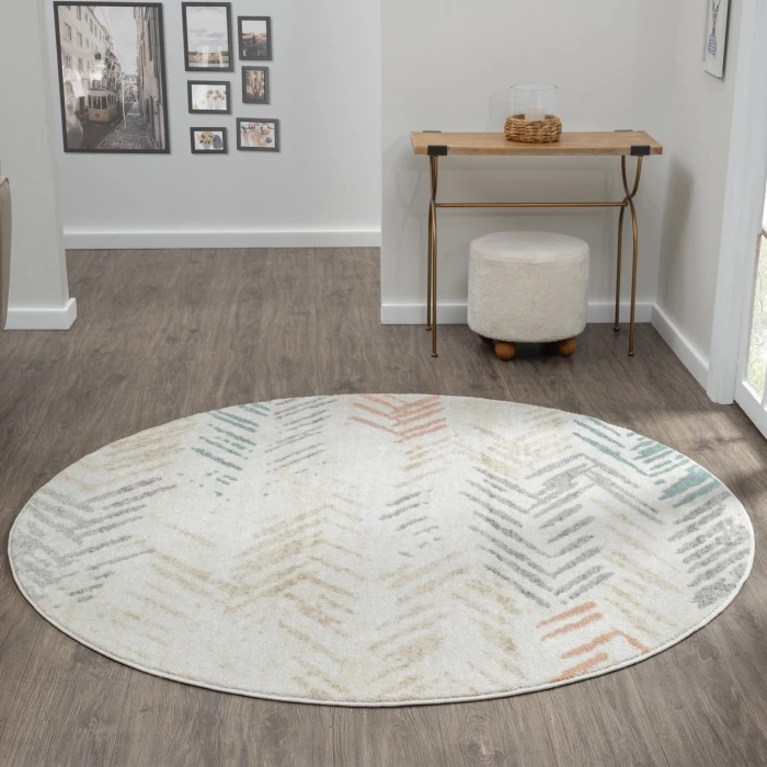 Rugs Town Ivory DUNEC 6ft. Round Rug