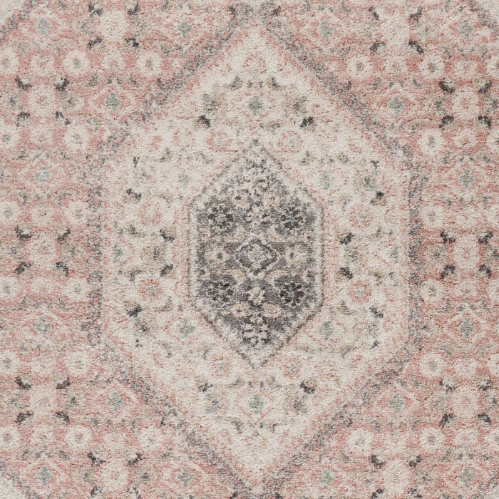 Rugs Town 81668 Salmon/ White 7'9" X 9'5 Rect. Rug