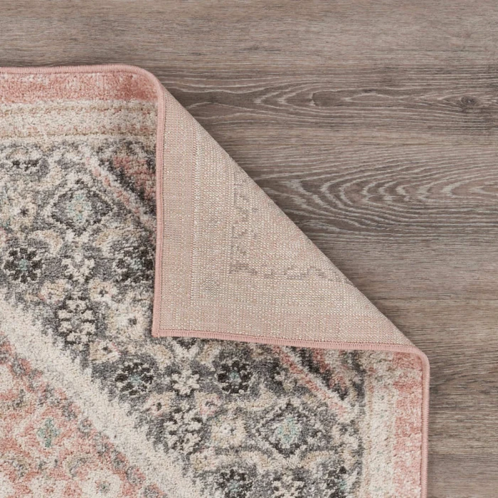 Rugs Town 81668 Salmon/ White 7'9" X 9'5 Rect. Rug