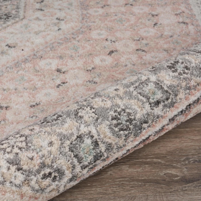 Rugs Town 81668 Salmon/ White 7'9" X 9'5 Rect. Rug