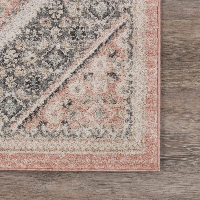Rugs Town 81668 Salmon/ White 7'9" X 9'5 Rect. Rug