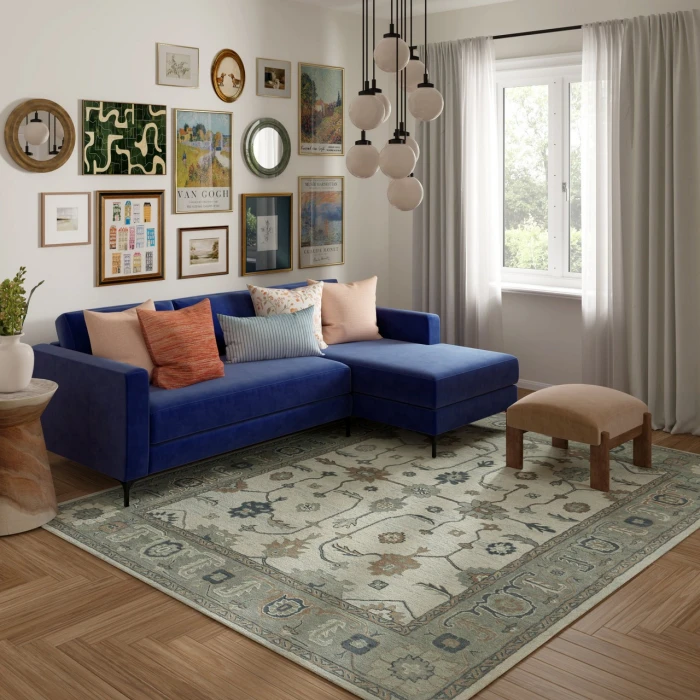 Rugs Town Blue ELIZE 5ft.9in. x 8ft.9in. Rectangle Rug