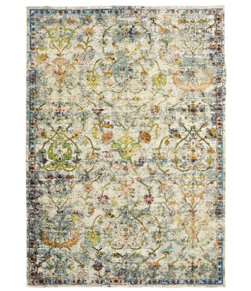LR Home GALA 81271 Green/ Multi 7'9" X 9'9 Rect. Rug