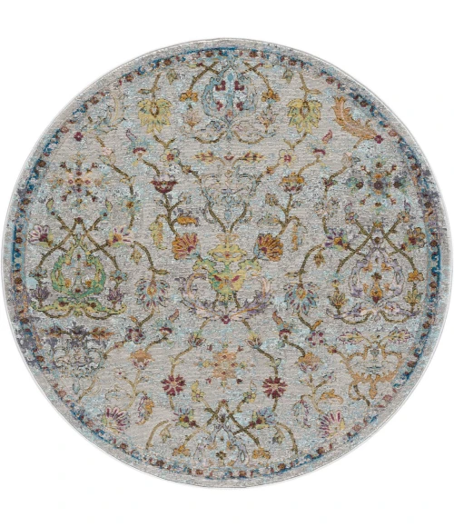 LR Home Gala Gray GALAC 7ft.6in. Round Rug