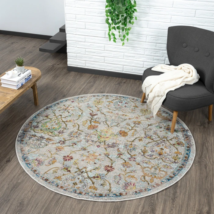 Rugs Town Gray GALAC 7ft.6in. Round Rug