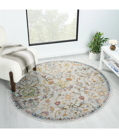 LR Home Gala Gray GALAC 7ft.6in. Round Rug