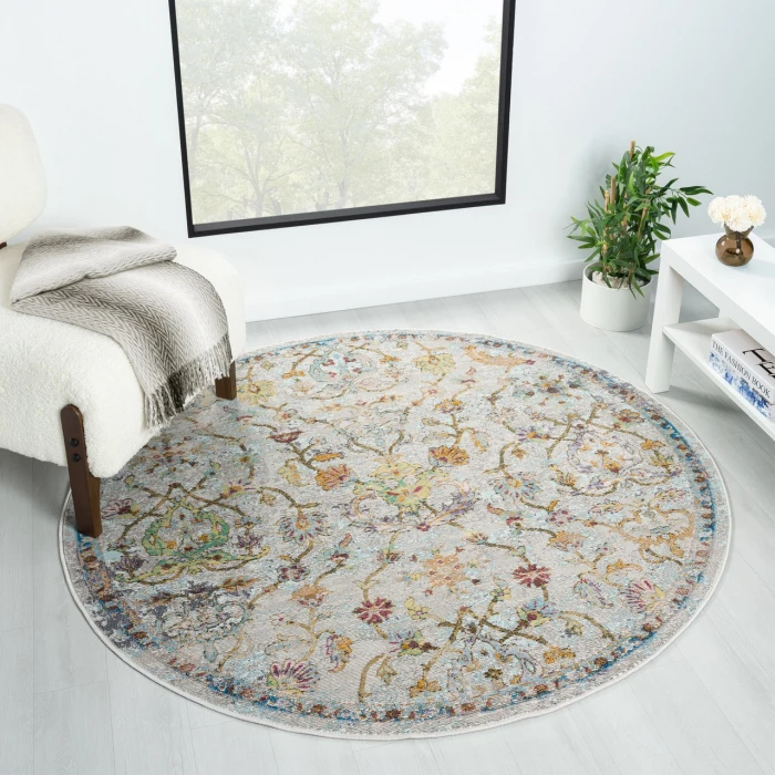 Rugs Town Gray GALAC 7ft.6in. Round Rug