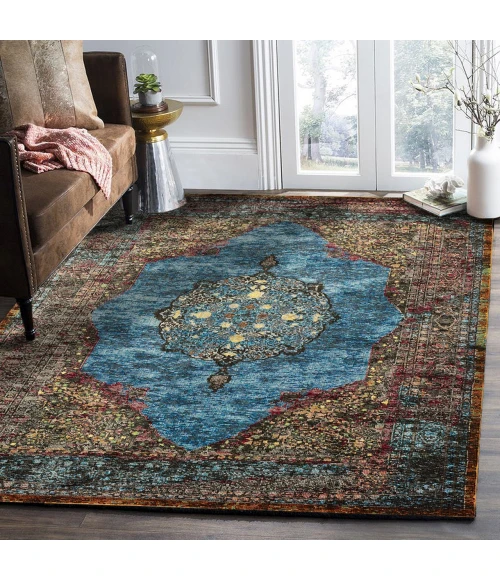 LR Home Gala Blue GALAC 1ft.10in. x 3ft. Rectangle Rug