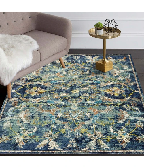 LR Home Gala Blue GALAC 6ft. x 9ft. Rectangle Rug