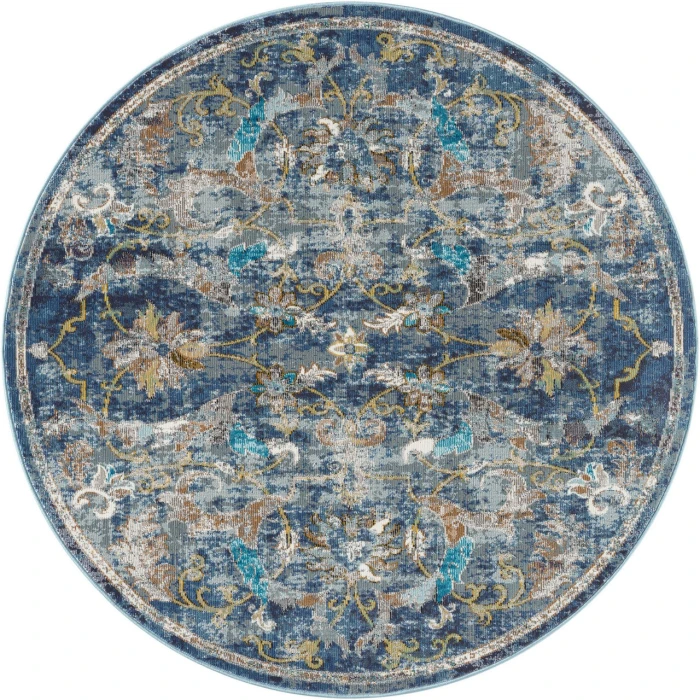 Rugs Town Blue GALAC 7ft.6in. Round Rug