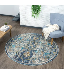 LR Home Gala Blue GALAC 7ft.6in. Round Rug