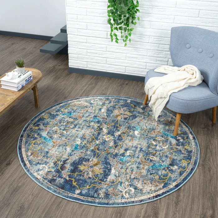 Rugs Town Blue GALAC 7ft.6in. Round Rug