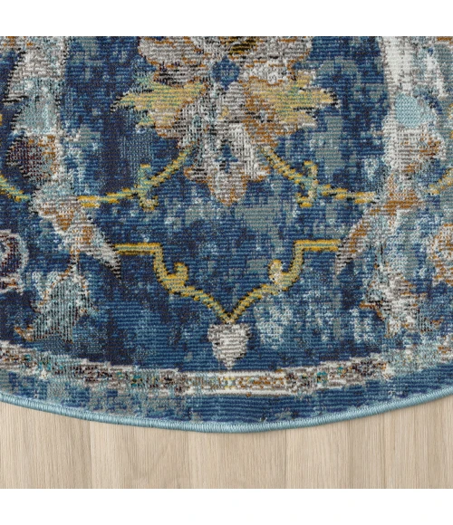 LR Home Gala Blue GALAC 7ft.6in. Round Rug