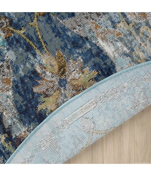 LR Home Gala Blue GALAC 7ft.6in. Round Rug