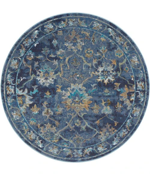 LR Home Gala Blue GALAC 7ft.6in. Round Rug