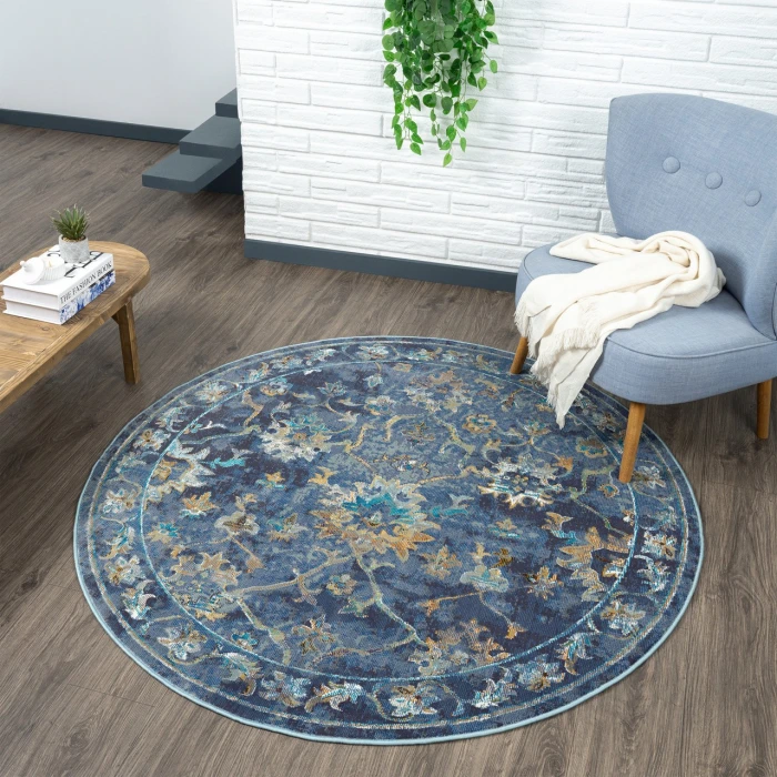 Rugs Town Blue GALAC 7ft.6in. Round Rug
