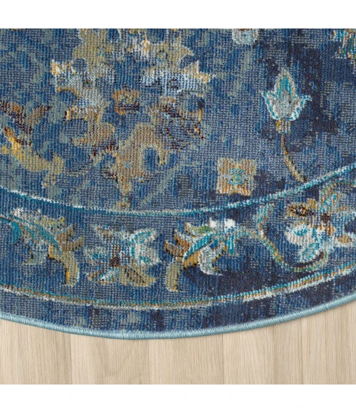 LR Home Gala Blue GALAC 7ft.6in. Round Rug