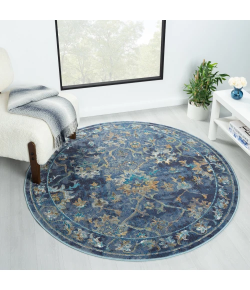 LR Home Gala Blue GALAC 7ft.6in. Round Rug