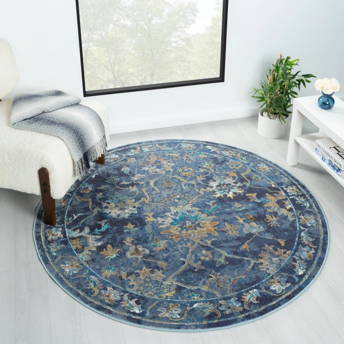 Rugs Town Blue GALAC 7ft.6in. Round Rug