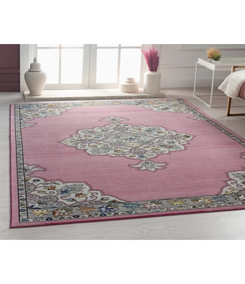 LR Home GALA 81384 Lilac/ White 7'-6" X 9'-6 Rect. Rug