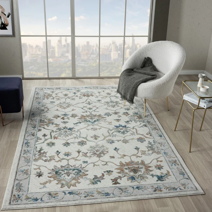 LR Home Gala Ivory GALAC 7ft.9in. x 9ft.9in. Rectangle Rug