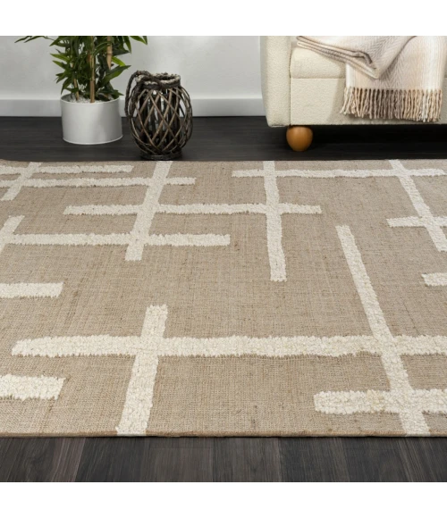 LR Home Geoblend Natural/Ivory 82519 7 ft. 9 in. X 9 ft. 9 in. Rect. Rug