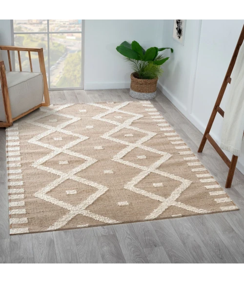 LR Home Geoblend Natural/Ivory 82522 7 ft. 9 in. X 9 ft. 9 in. Rect. Rug