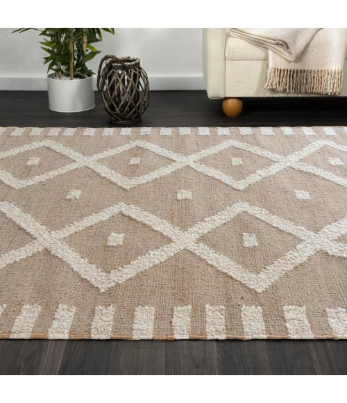 LR Home Geoblend Natural/Ivory 82522 7 ft. 9 in. X 9 ft. 9 in. Rect. Rug