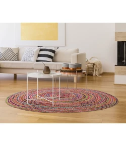 Hadley HAV-AI Multi/Natural 3 ft. Round Area Rug