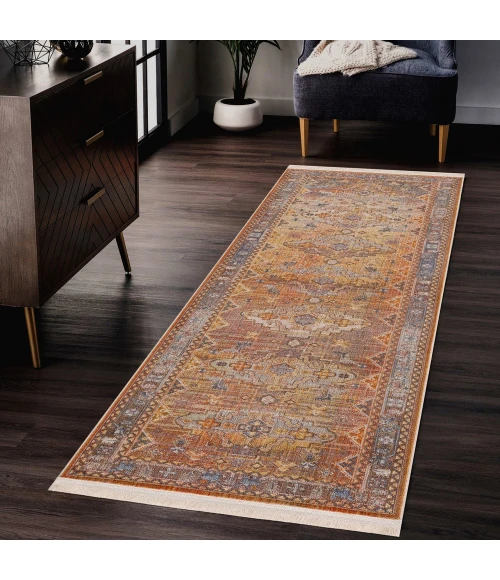 LR Home Holi 81771 Red/ Yellow 2' X 6' Rect. Rug