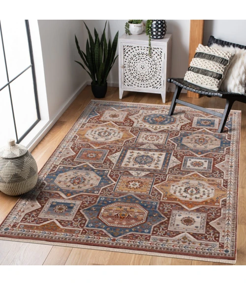 LR Home Holi Red HOLIC 9ft. x 12ft. Rectangle Rug