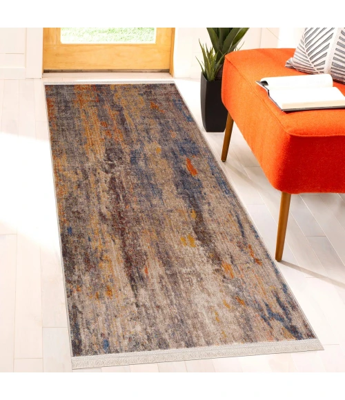 LR Home Holi 81774 Beige/ Blue 2' X 6' Rect. Rug