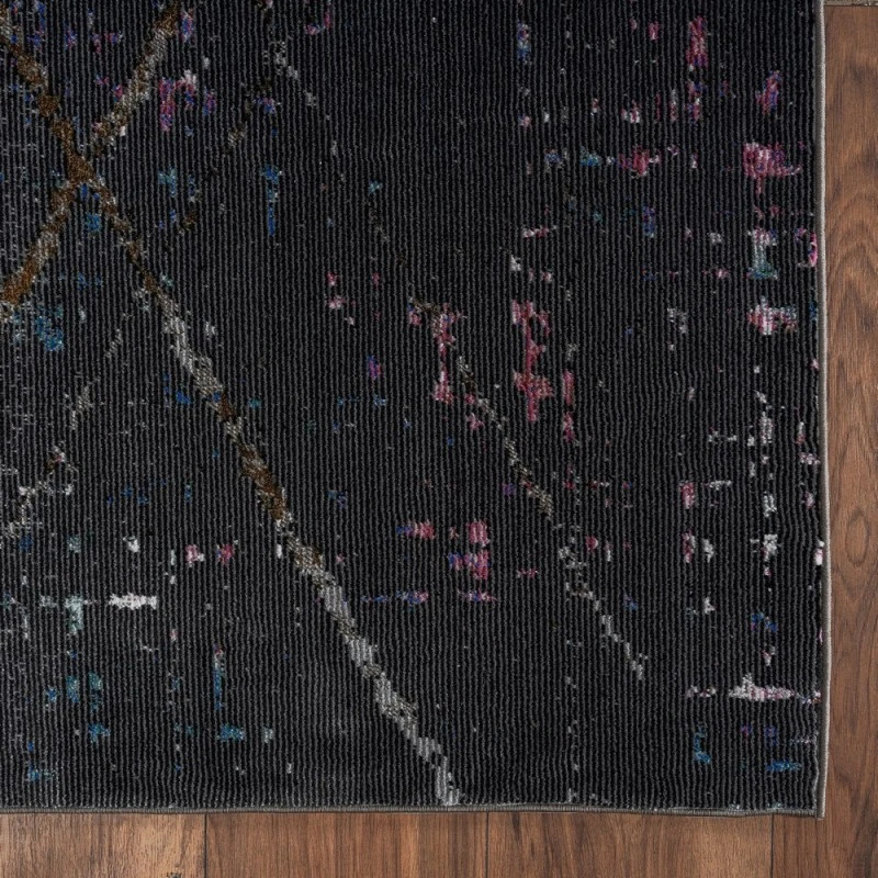 Rugs Town 81852 Black/ Gray 5' X 7'6 Rect. Rug