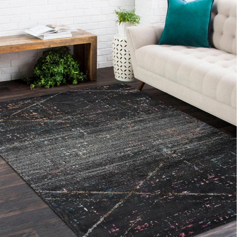 Rugs Town 81852 Black/ Gray 5' X 7'6 Rect. Rug