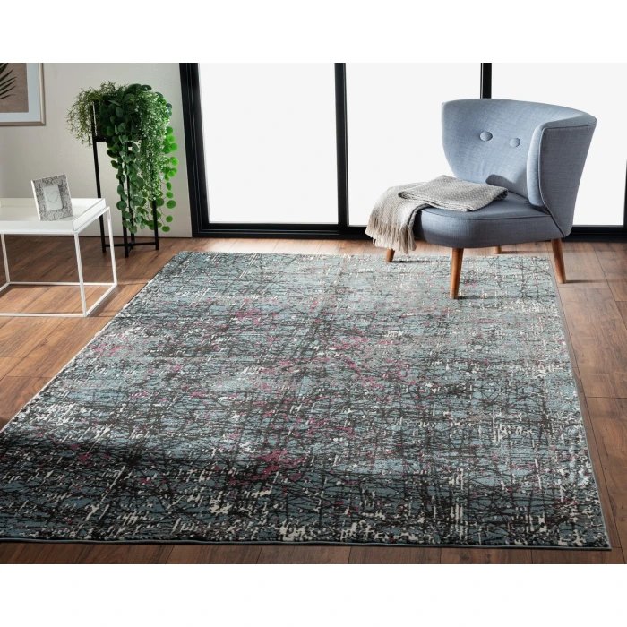 Rugs Town 81854 Blue/ Beige 7'-6" X 9'-6 Rect. Rug