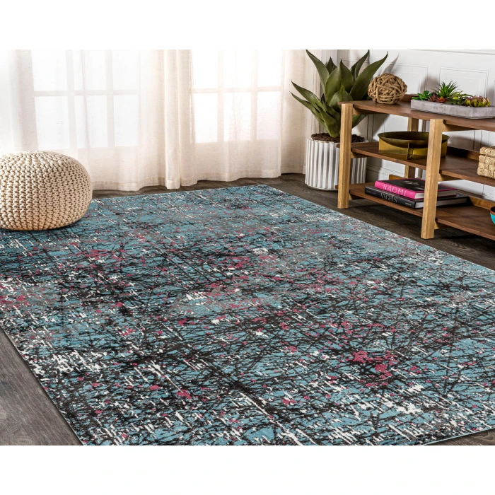 Rugs Town 81854 Blue/ Beige 7'-6" X 9'-6 Rect. Rug