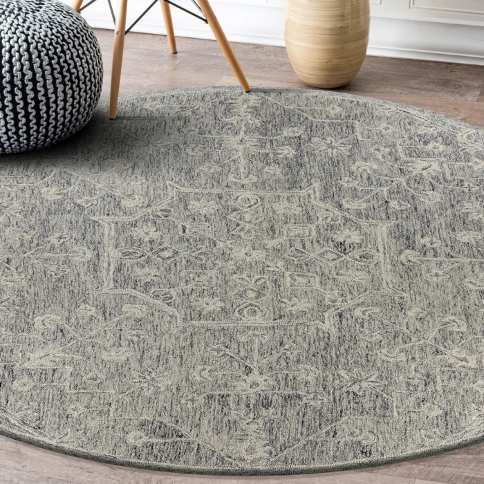 Rugs Town 81571 Silver Gray 7'9" Round Rug