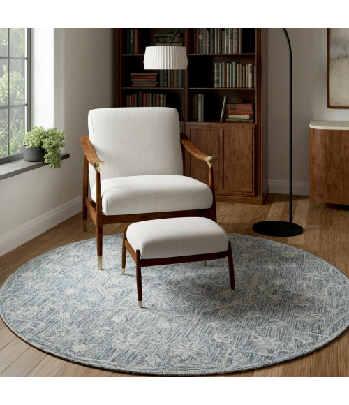 LR Home Juniper Blue JUNIP 5ft. x 5ft. Round Rug