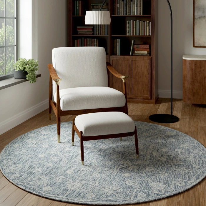 Rugs Town Blue JUNIP 5ft. x 5ft. Round Rug