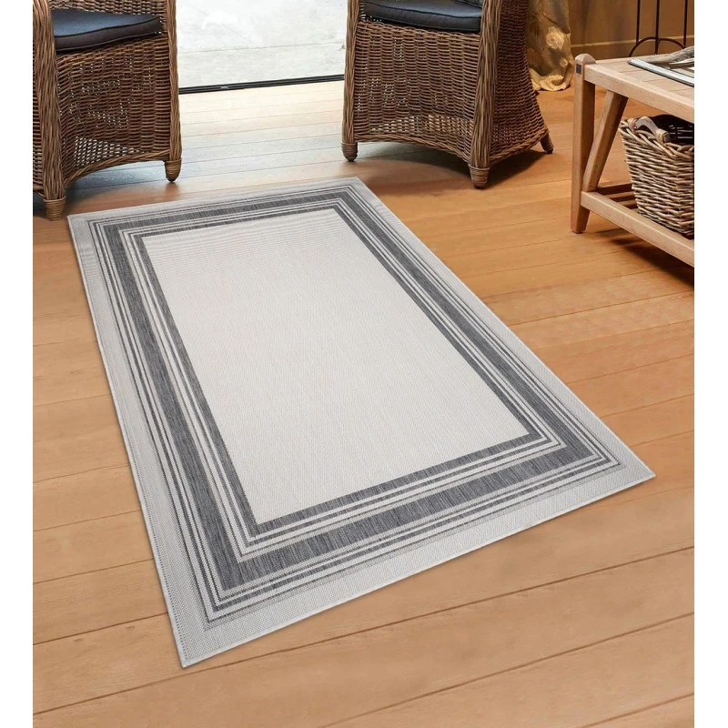 Rugs Town 81759 White/ Anthracite 3' X 5' Rect. Rug