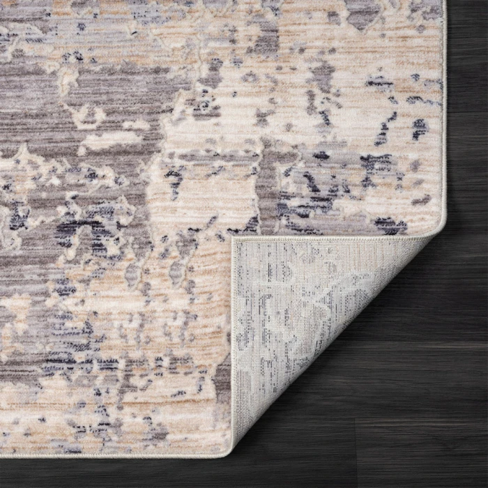 LR Home Lancaster 82308 Gray/ Blue 7'9" X 9'9 Rect. Rug