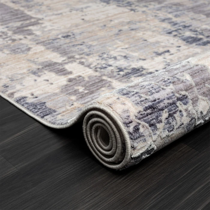 LR Home Lancaster 82308 Gray/ Blue 7'9" X 9'9 Rect. Rug