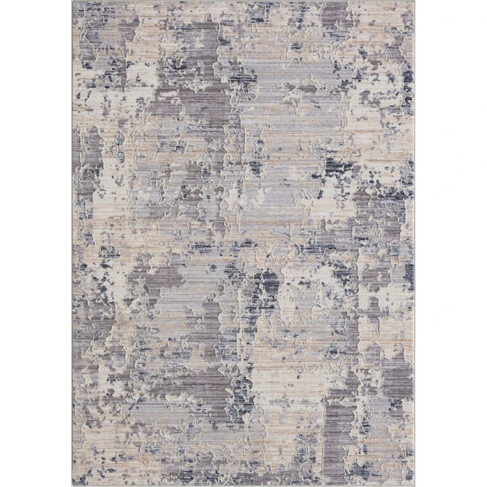LR Home Lancaster 82308 Gray/ Blue 7'9" X 9'9 Rect. Rug