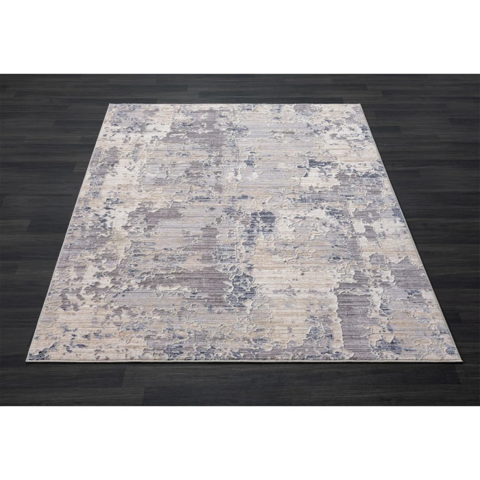 LR Home Lancaster 82308 Gray/ Blue 7'9" X 9'9 Rect. Rug