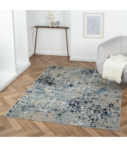 LR Home Lanham 82273 Gray/ Blue 5'0" X 7'0 Rect. Rug